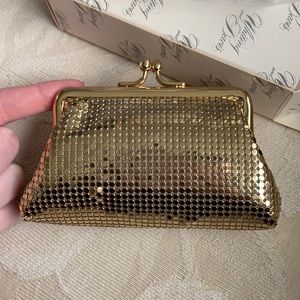 Whiting and Davis gold mini Clutch
